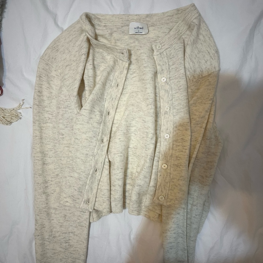 Wilfred Cream Cardigan Sweater